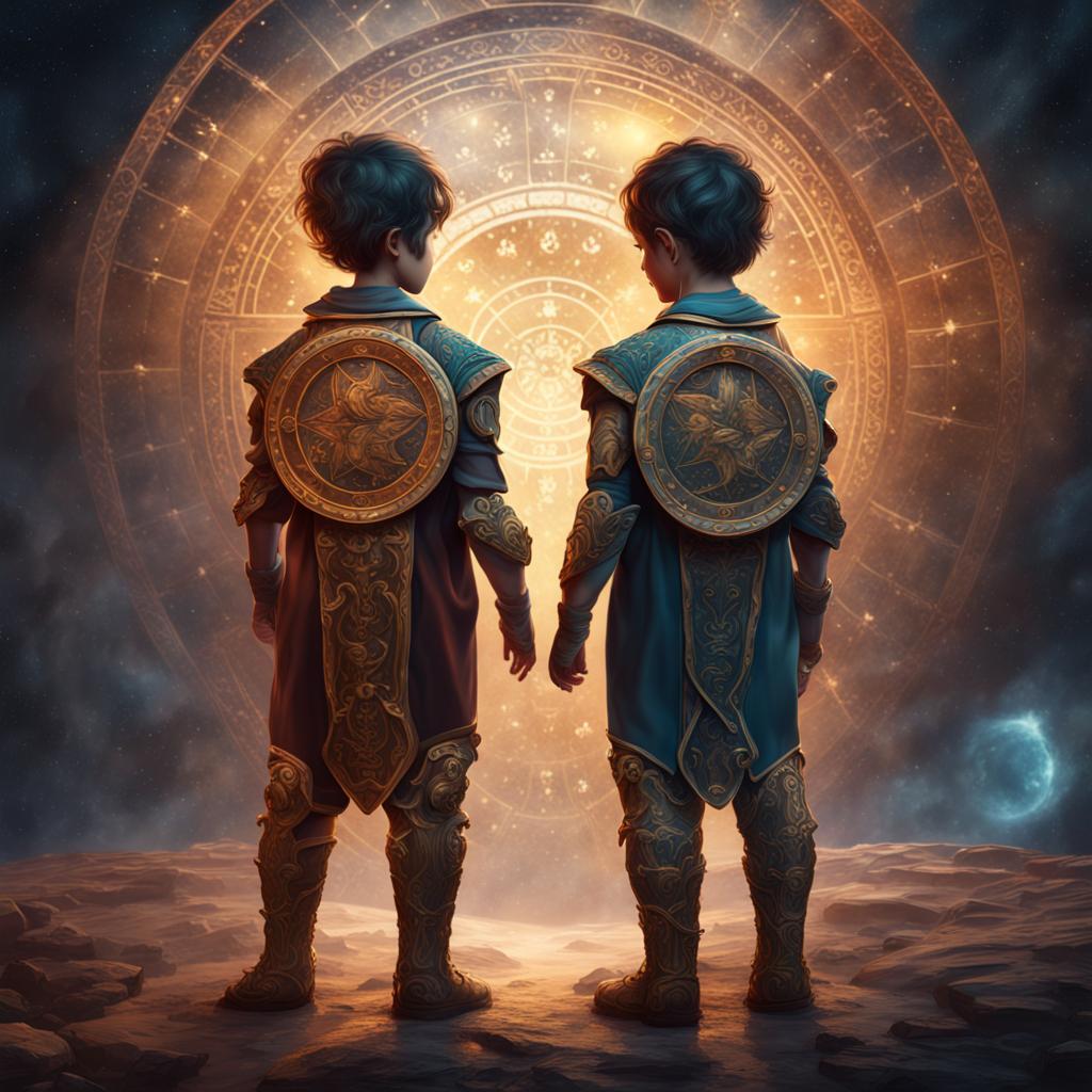 Image of two boys representing zodiac gemini.