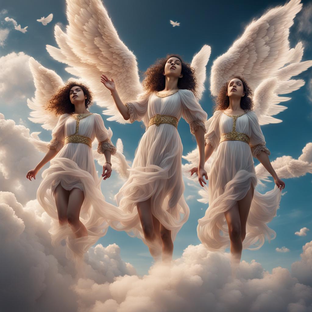 Angels in the clouds.